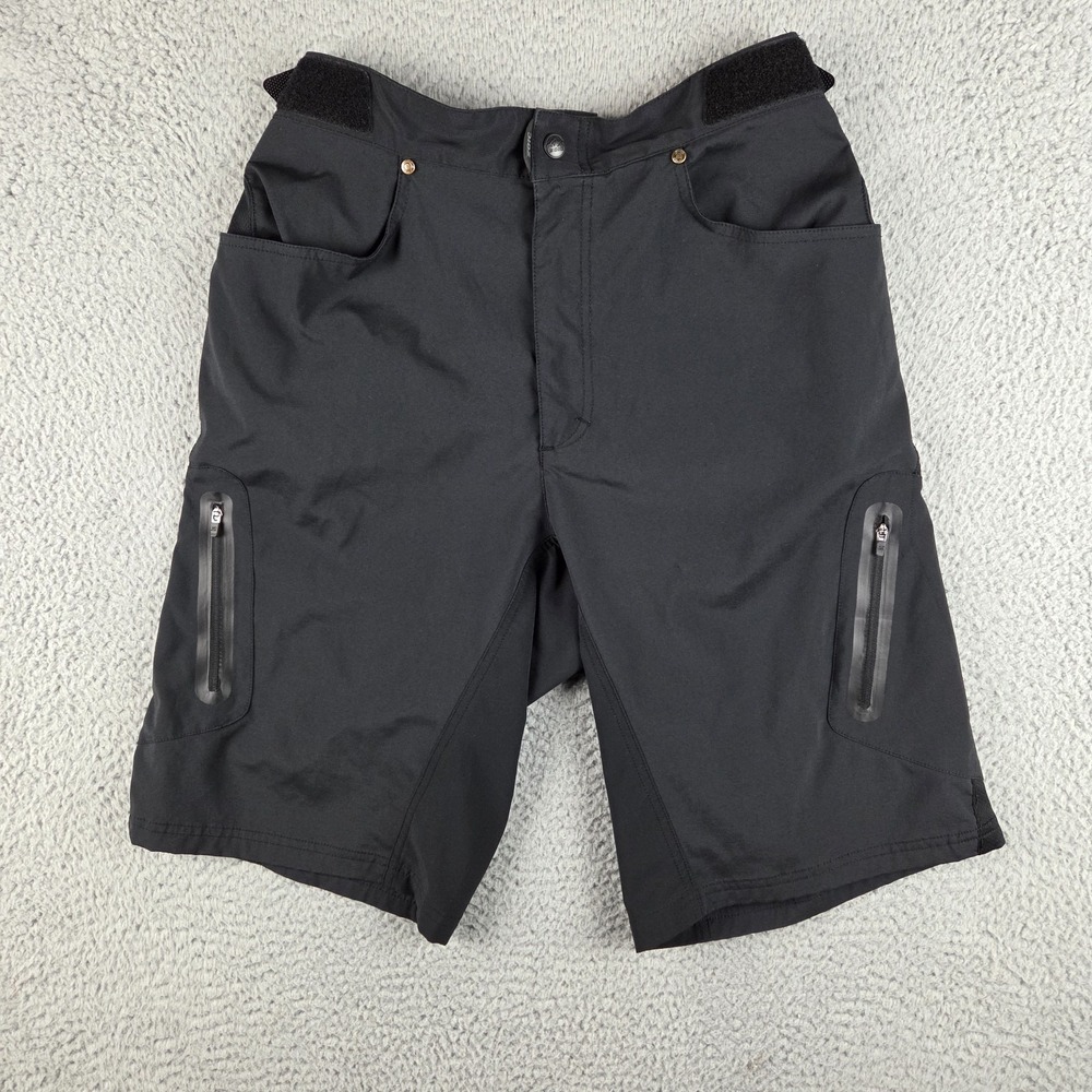 Zoic‎ Ether Shorts Mens L Black Cargo Cycling Biking Lightweight Zip Pockets